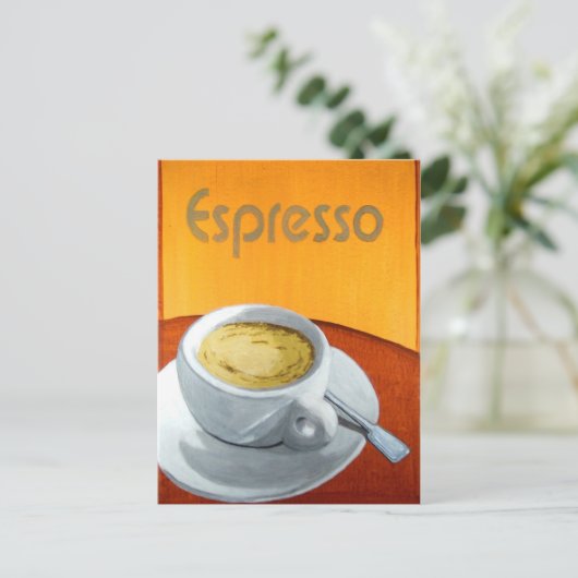 Vintager Espresso-Kaffee Postkarte (Stehend Vorderseite)