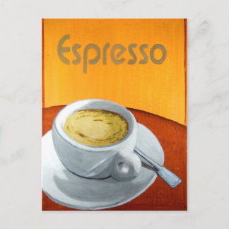 Vintager Espresso-Kaffee Postkarte