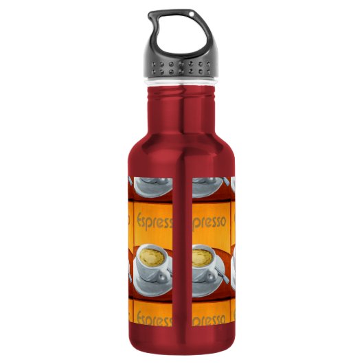 Vintager Espresso-Kaffee Trinkflasche (Rückseite)