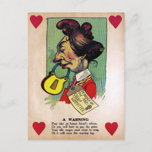 Vintager Essig-Valentinstag Postkarte (Vorderseite)
