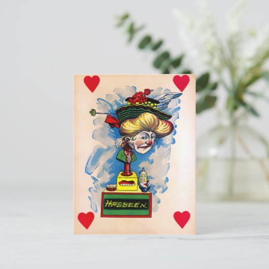 Vintager Essig-Valentinstag Postkarte (Stehend Vorderseite)