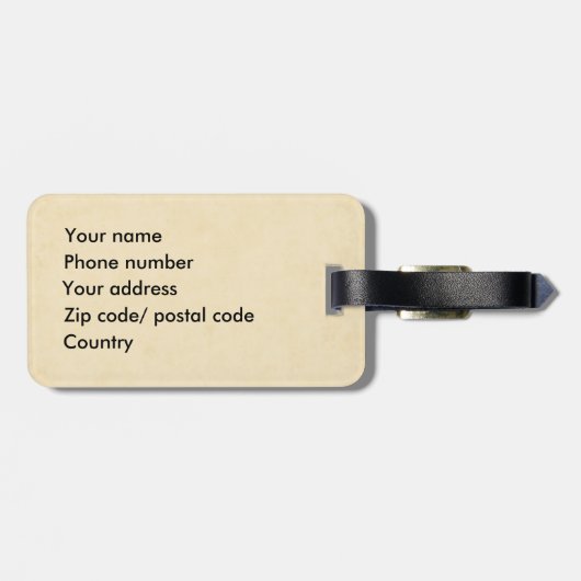 Vintager Eulengepäckmit blumenumbau mit schöner Gepäckanhänger (Rückseite horizontal)