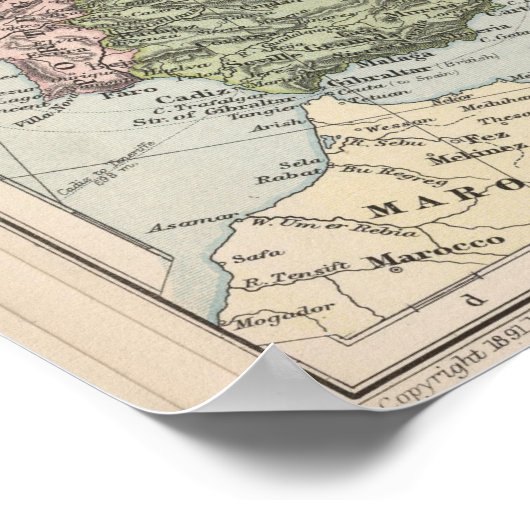 Vintager Europa-Plan Poster (Ecke)