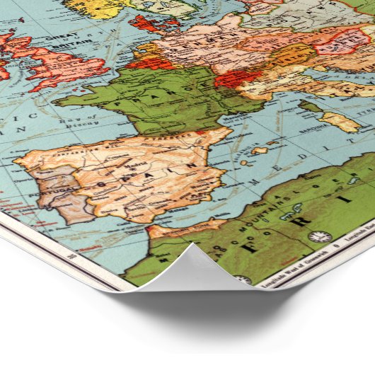 Vintager Europa-Plan Poster (Ecke)