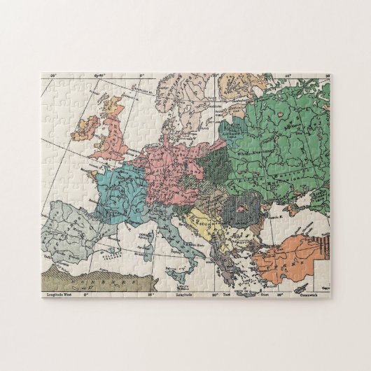 Vintager Europa-Plan Puzzle (Horizontal)