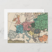 Vintager europäischer Reiseplan Feiertagspostkarte (Vorne/Hinten)