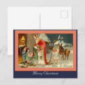 Vintager europäischer Santa Nicolas & Kids-Image Postkarte (Vorne/Hinten)