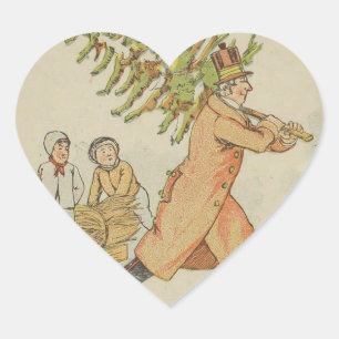Vintager europäischer Weihnachtsbaumsticker Herz-Aufkleber
