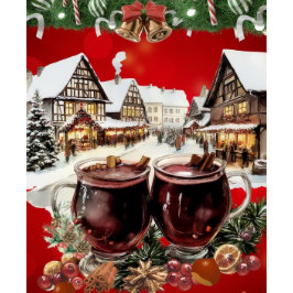 Vintager europäischer Weihnachtsmarkt Feiertagskarte