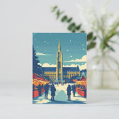 Vintager Europäischer Wintermarkt Souvenir Postkarte (Stehend Vorderseite)