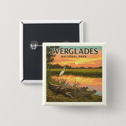 Vintager Everglades-Nationalpark Button (Vorne & Hinten)