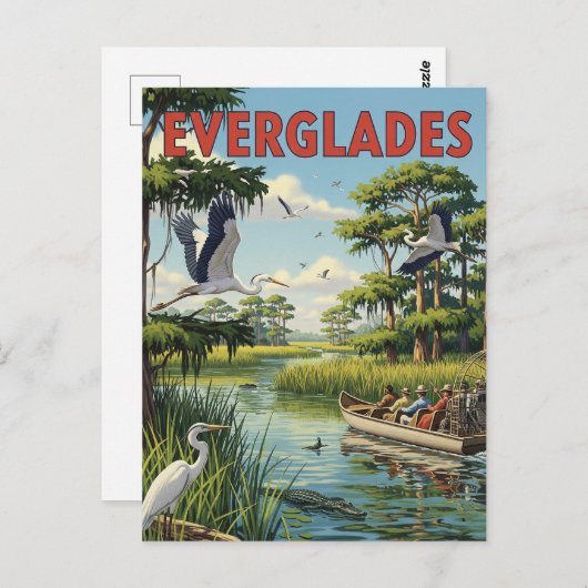 Vintager Everglades Nationalpark Florida Postkarte (Vorne/Hinten)