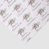 Vintager Evergreen Juniper Branchentag Seidenpapier (Ausschnitt)