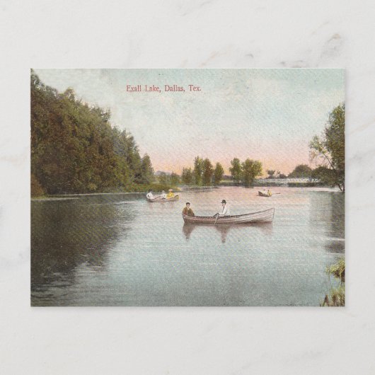 Vintager Exall Lake, Dallas Texas Postkarte (Vorderseite)