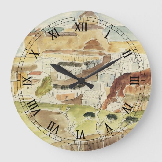 Vintager Expressionismus, Almeria von Walter Grama Große Wanduhr (Vorderseite)