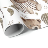 Vintager Extravaganter Kleiderbär mit gestreiften  Geschenkpapier (Rolleneckpunkt)