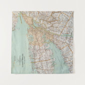 Vintager Fahrplan der New Yorker Bezirksgalerie Wandteppich (Vorderseite (Horizontal))