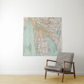 Vintager Fahrplan der New Yorker Bezirksgalerie Wandteppich (Beispiel (Horizontal))