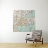 Vintager Fahrplan der New Yorker Bezirksgalerie Wandteppich (Beispiel)