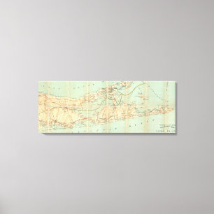Vintager Fahrplan für Long Island (1905) Leinwanddruck
