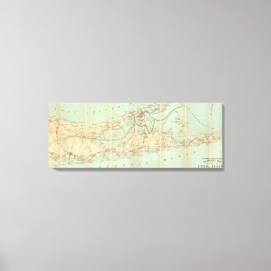 Vintager Fahrplan von Long Island (1905) Leinwanddruck (Vorderseite)