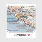 Vintager Fahrplan von Oxnard CA Aufkleber (Blatt)