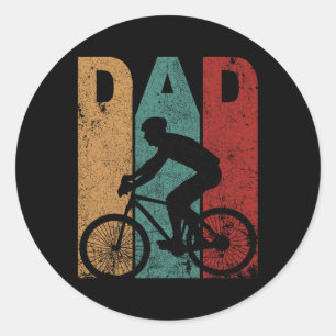 Vintager Fahrrad-Vater Radfahrer Daddy Vater&# Runder Aufkleber