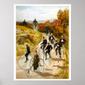Vintager Fahrradausflug auf dem Lande Poster (Vorne)
