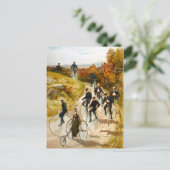 Vintager Fahrradausflug auf dem Lande Postkarte (Stehend Vorderseite)