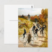 Vintager Fahrradausflug auf dem Lande Postkarte (Vorne/Hinten)