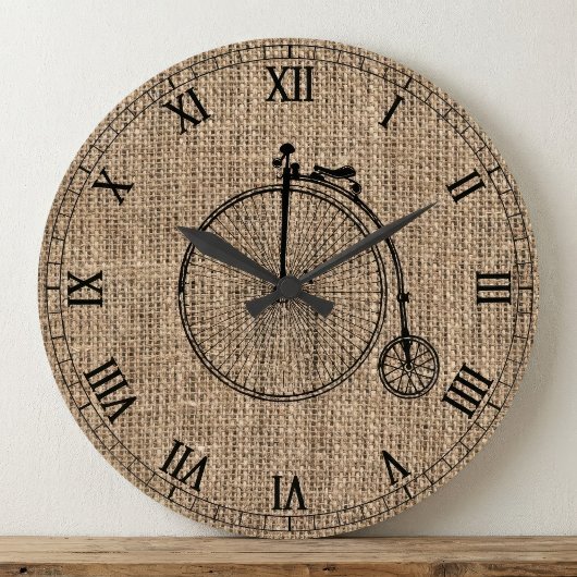 Vintager Fahrradfahrer Große Wanduhr