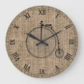 Vintager Fahrradfahrer Große Wanduhr (Vorderseite)