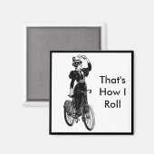 Vintager Fahrradfahrer Magnet (Vorderseite/Rückseite)