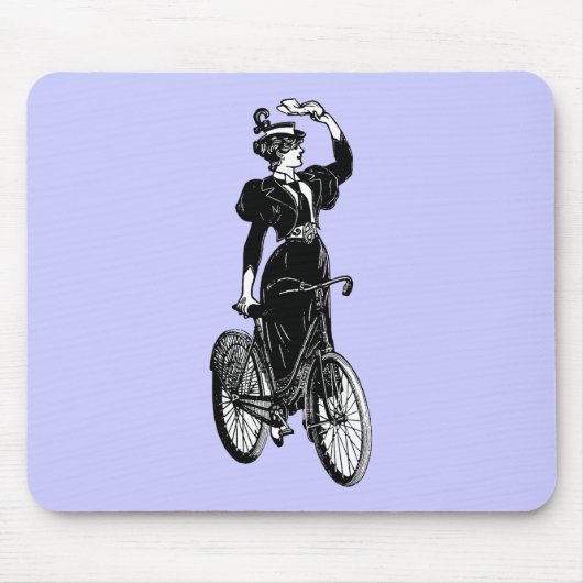 Vintager Fahrradfahrer Mousepad (Vorne)