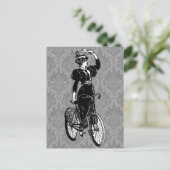 Vintager Fahrradfahrer Postkarte (Stehend Vorderseite)