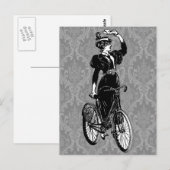 Vintager Fahrradfahrer Postkarte (Vorne/Hinten)