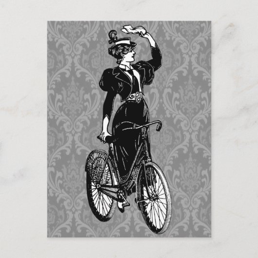 Vintager Fahrradfahrer Postkarte (Vorderseite)