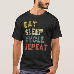 Vintager Fahrradfahrer Sleep Cycle Wiederholung de T-Shirt