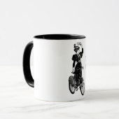 Vintager Fahrradfahrer Tasse (Vorderseite Links)