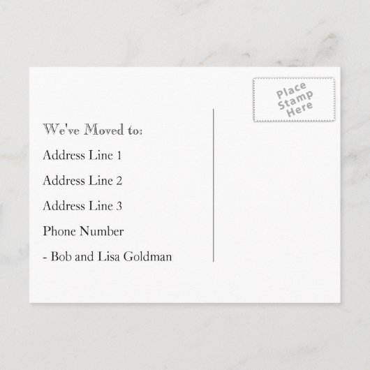 Vintager Fahrradwechsel Ankündigungspostkarte (Rückseite)