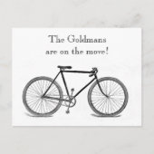 Vintager Fahrradwechsel Ankündigungspostkarte (Vorderseite)