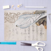 Vintager Falknerei - Falcon Bird Scroll Reben Seidenpapier (Handwerk)