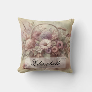 Vintager Fall Blume pastellfarbene Aquarellmalerei Kissen