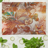 Vintager Fall der Herbstkeule Geschirrtuch (Gefaltet)