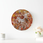 Vintager Fall der Herbstkeule Große Wanduhr (Zuhause)