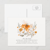 Vintager Fall des Blumenwassers Save the Date Ankündigungspostkarte (Vorne/Hinten)