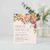 Vintager Fall Floral Bouquet Herbst Brautparty Einladungspostkarte (Stehend Vorderseite)