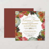 Vintager Fall Floral Hochzeitstag Probe Dinner