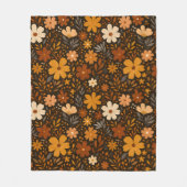 Vintager Fall Floral Muster - Herbst-Blume Fleecedecke (Vorderseite)