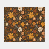 Vintager Fall Floral Muster - Herbst-Blume Fleecedecke (Vorderseite (Horizontal))